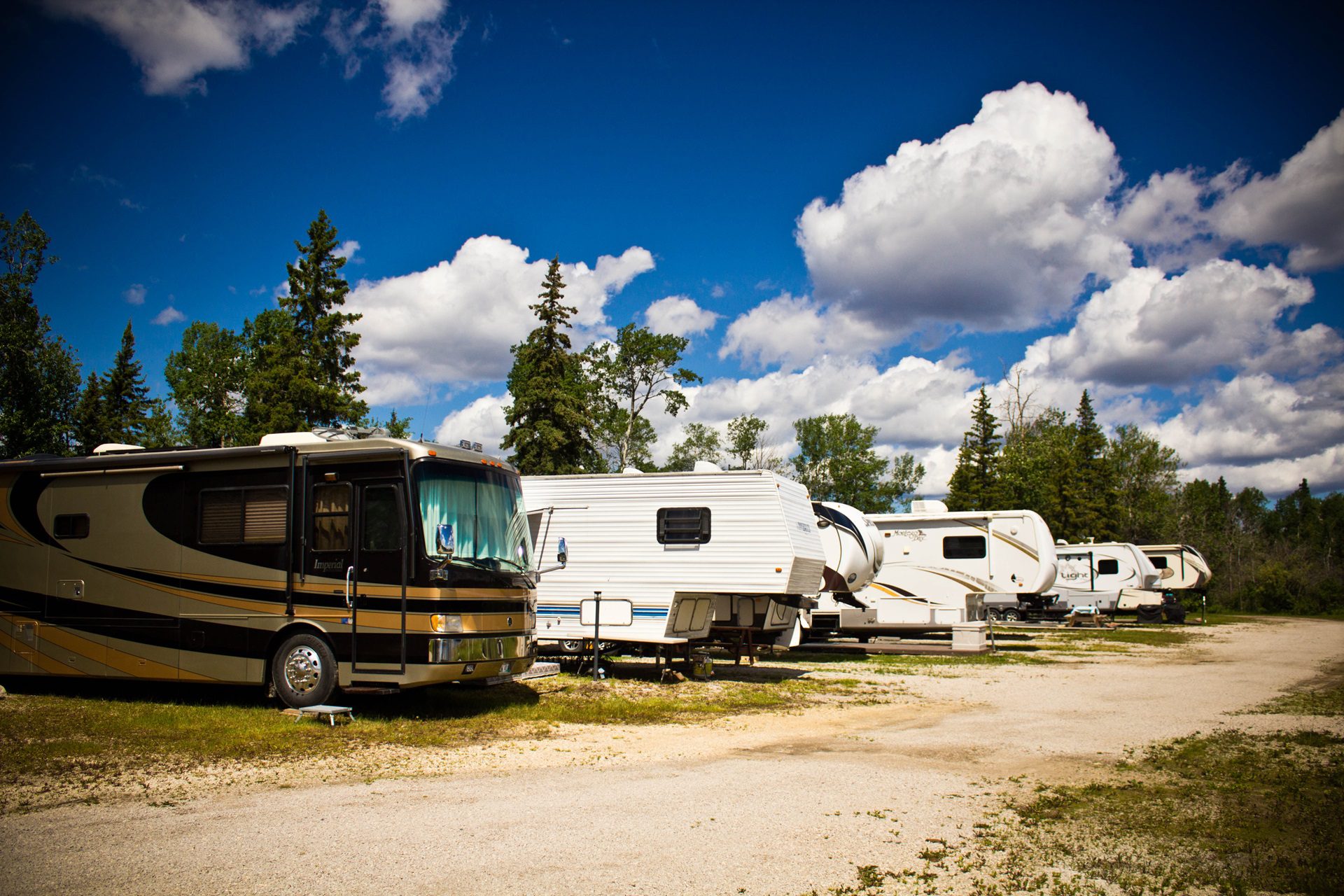 RV Sites Trailers parked in RV Sites at Viking Lodge